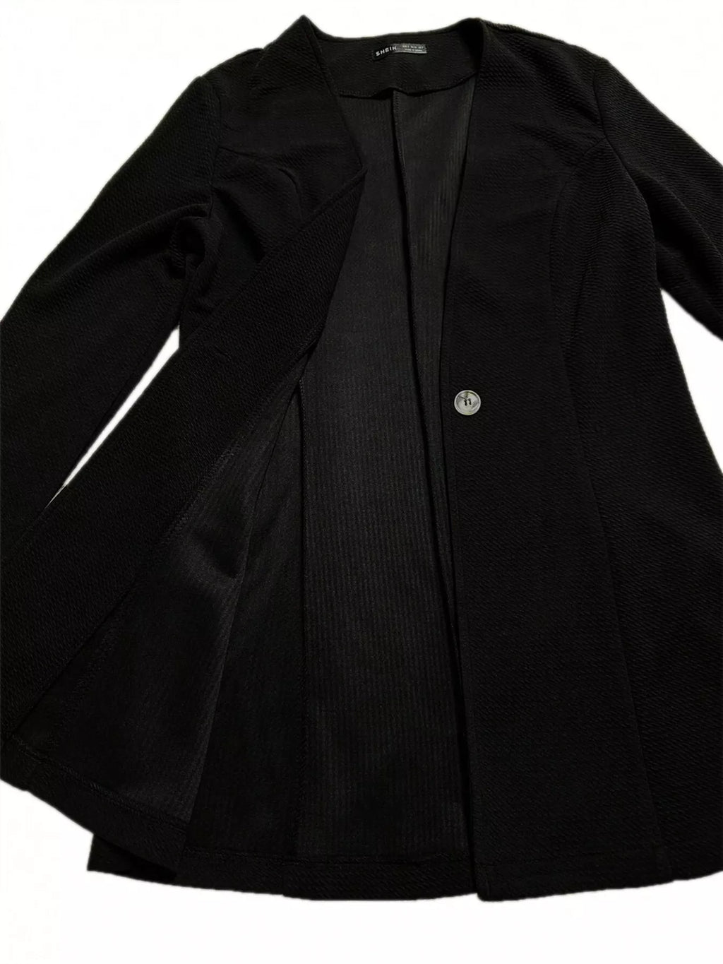 Black luxury women’s blazer – slim fit one-button tailored jacket by Angelic Blessings