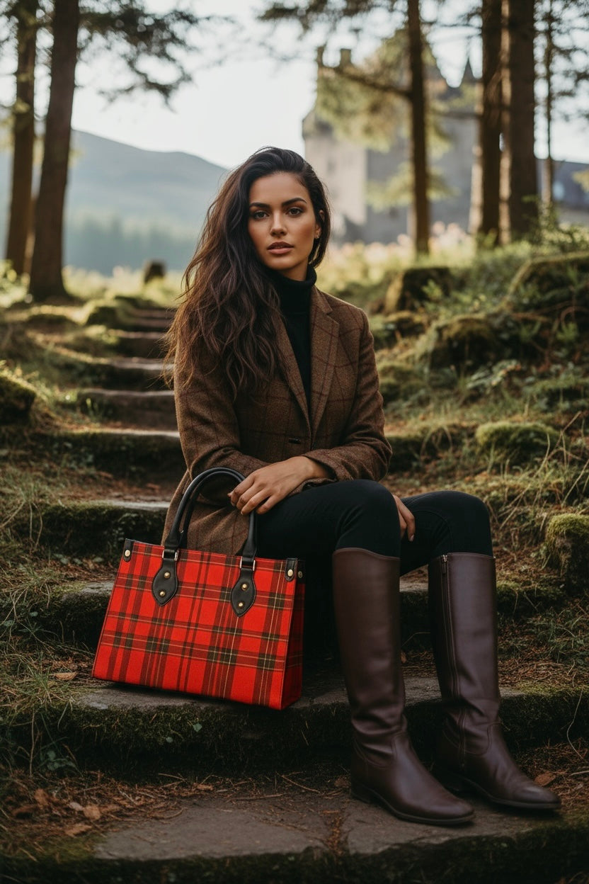 Scottish heritage tartan women’s handbag in red plaid